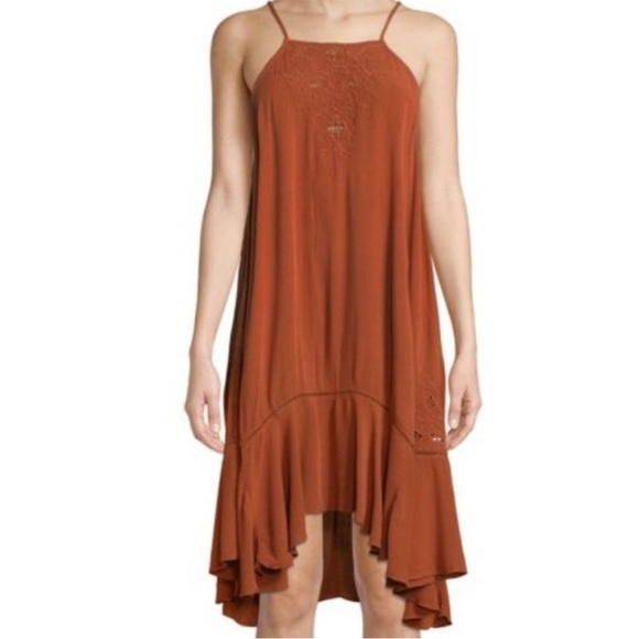 Free People Dresses & Skirts - Free People heat wave rust embroidered swing tunic dress